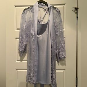 Rya collection darling chemise (S) & robe (XS/S), Wisteria